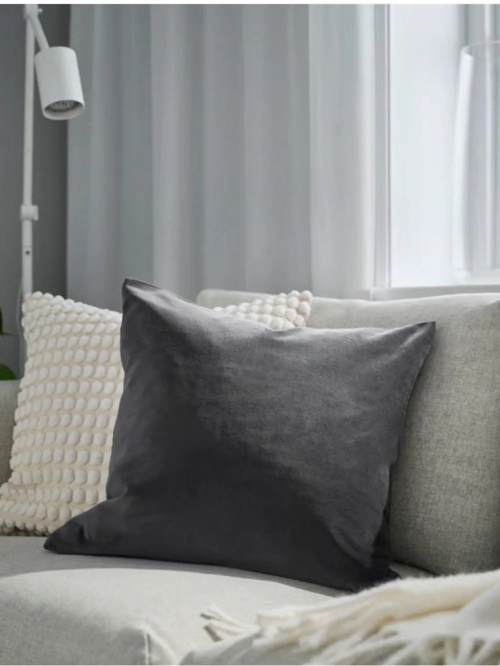 Ikea SANELA Cushion cover, dark gray, 20x20 